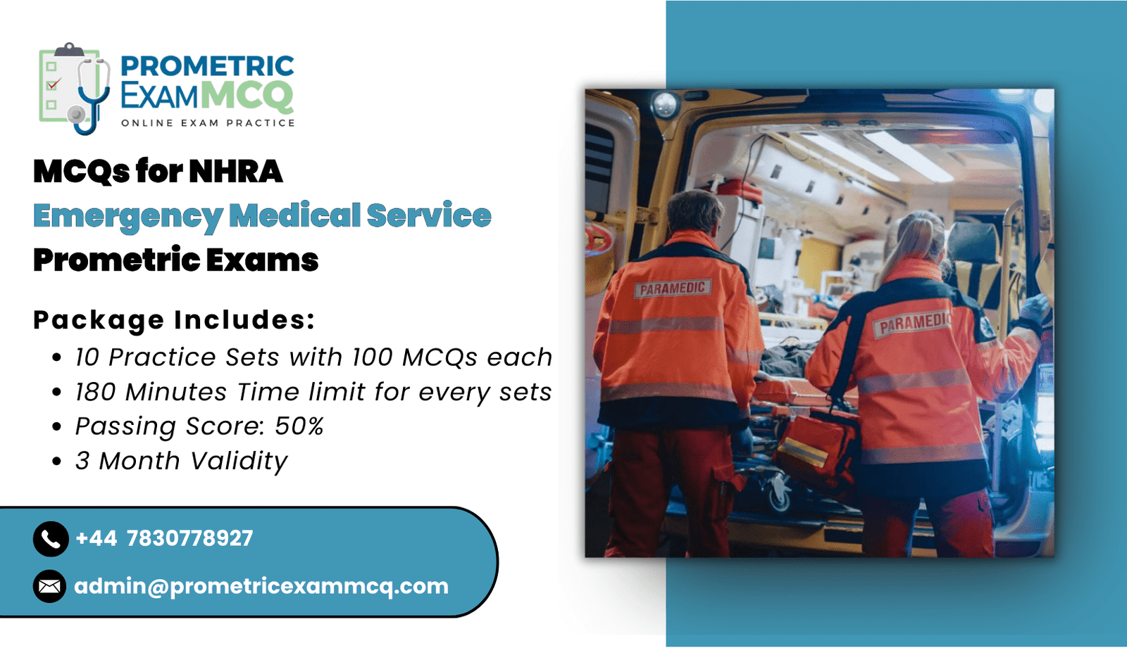 MCQs for NHRA Emergency Medical Service Prometric Exams