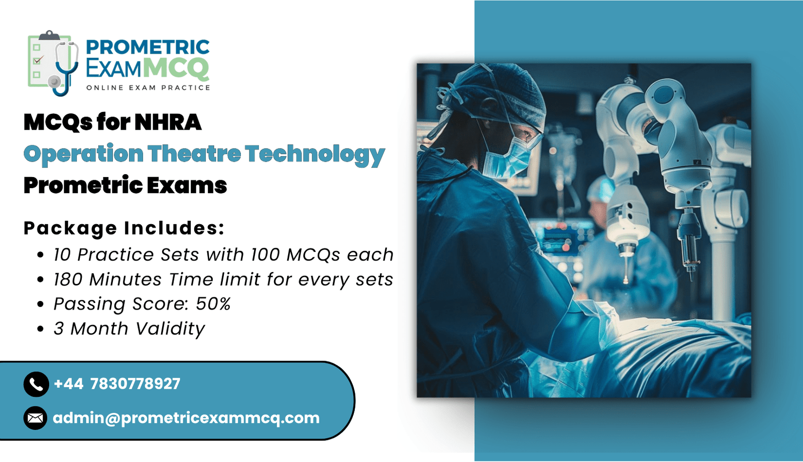 MCQs for NHRA Operation Theatre Technology Prometric Exams
