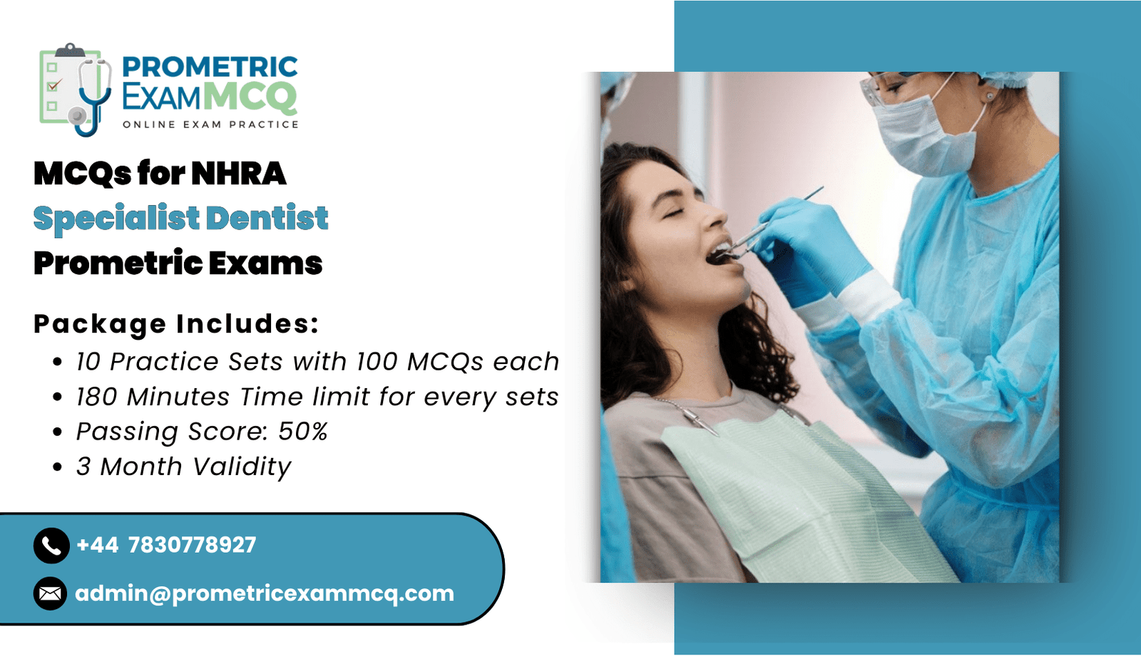 MCQs for NHRA Specialist Dentist Prometric Exams