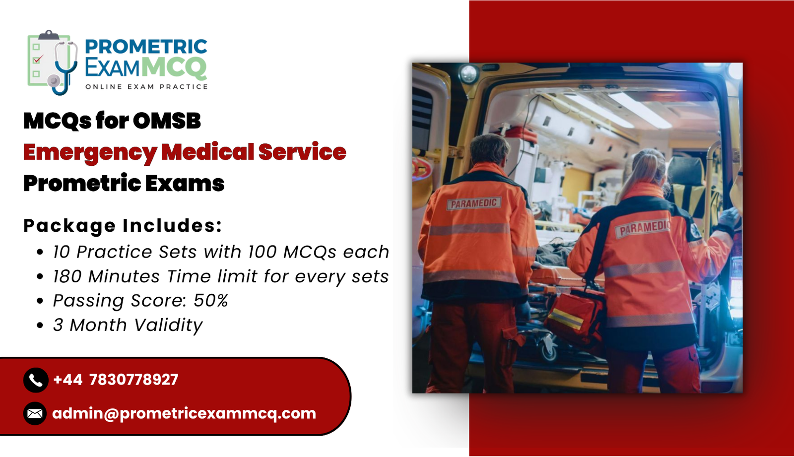 MCQs for OMSB Emergency Medical Services Prometric Exams