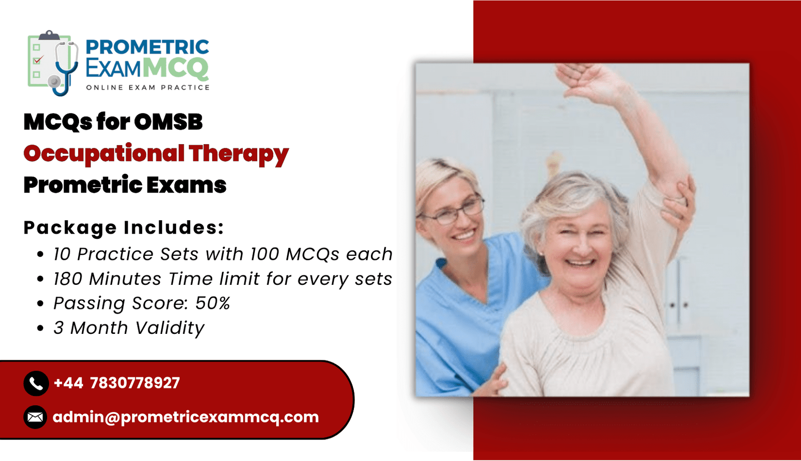 MCQs for OMSB Occupational Therapy Prometric Exams