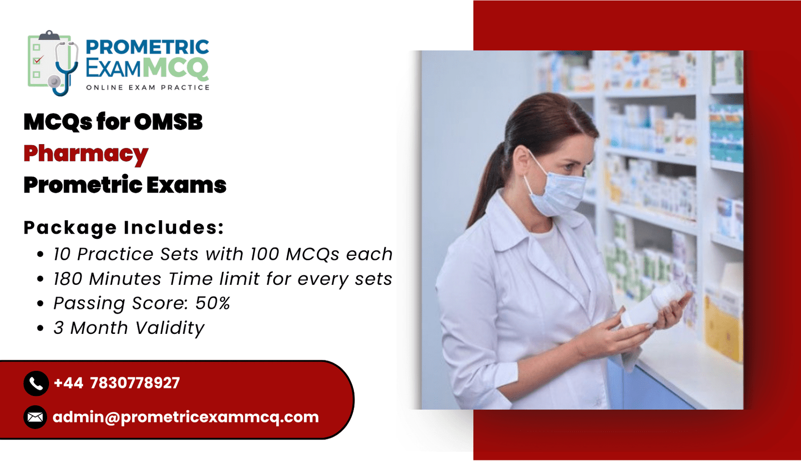 MCQs for OMSB Pharmacy Prometric Exams