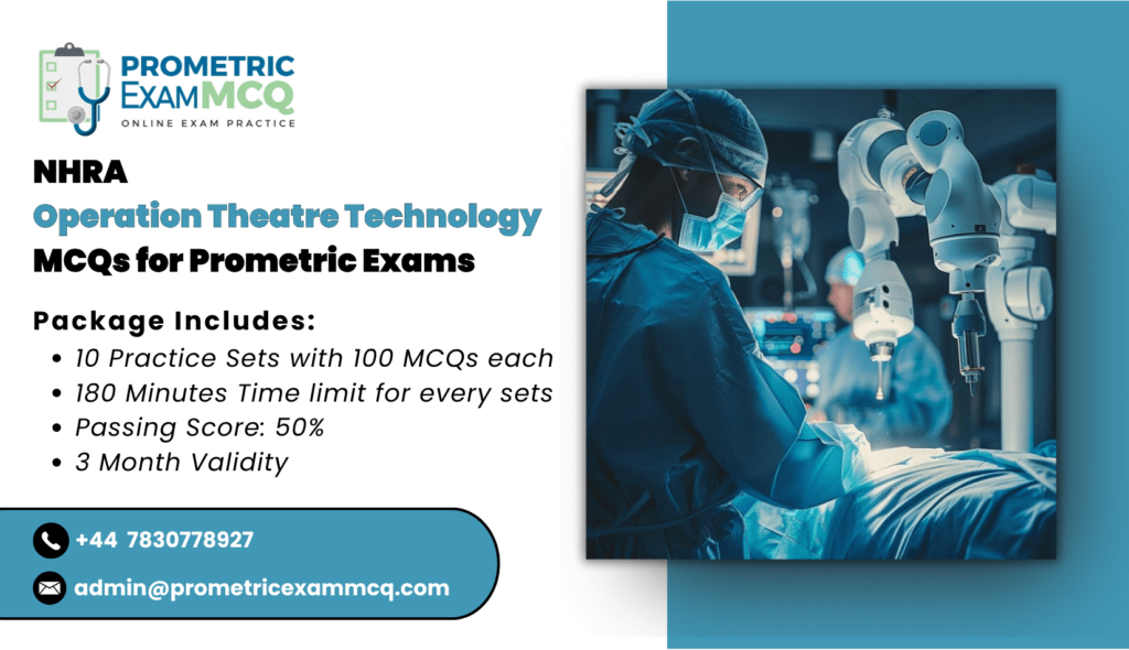 NHRA Operation Theatre Technology MCQs for Prometric Exams
