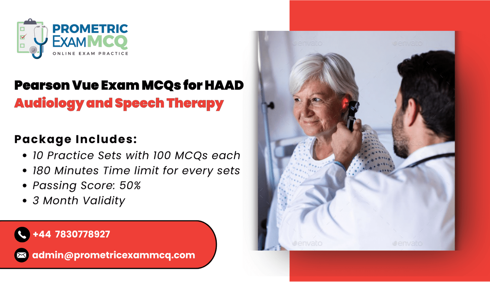 Pearson Vue Exam MCQs for HAAD Audiology and Speech Therapy