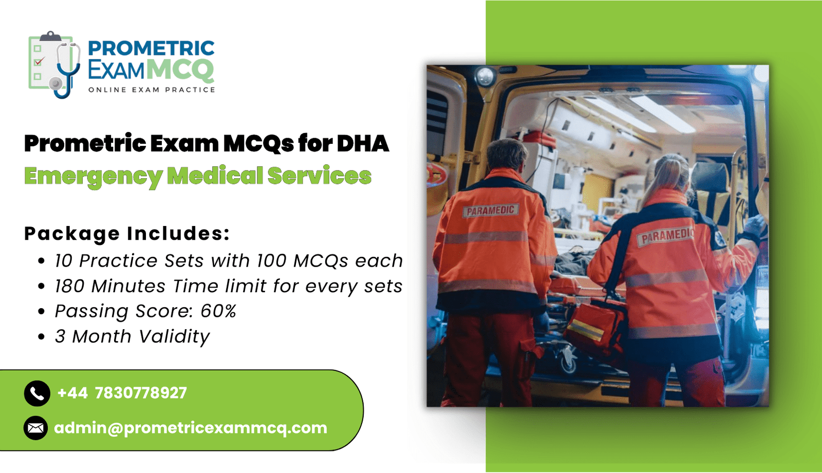 Prometric Exam MCQs for DHA Emergency Medical Services