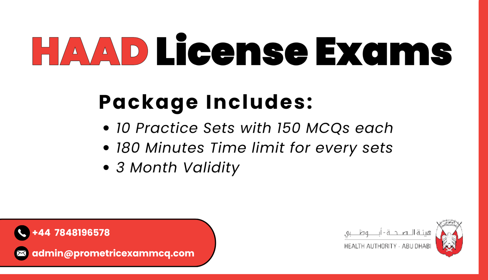 Board HAAD License Exams