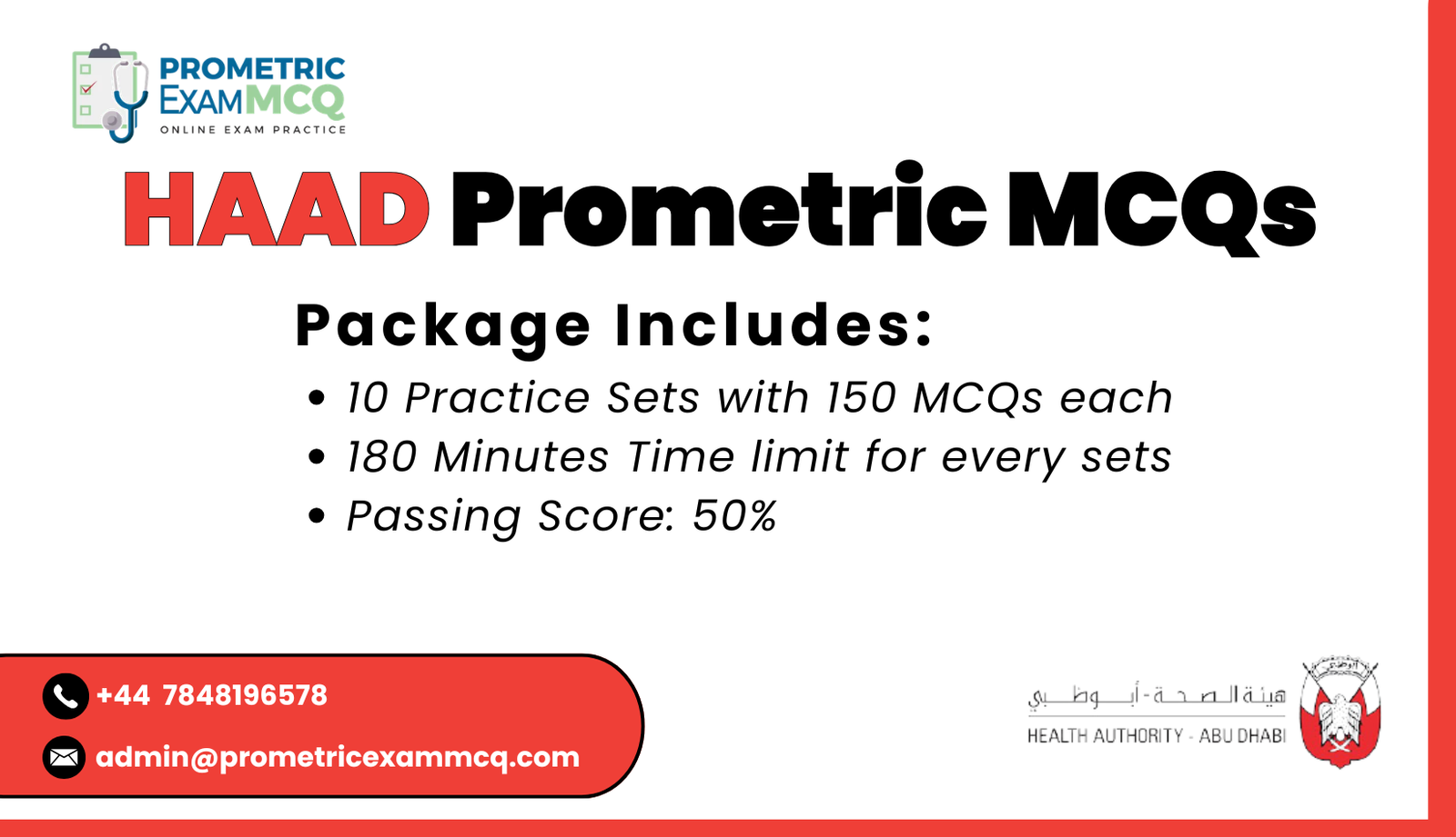 Board HAAD Prometric MCQs
