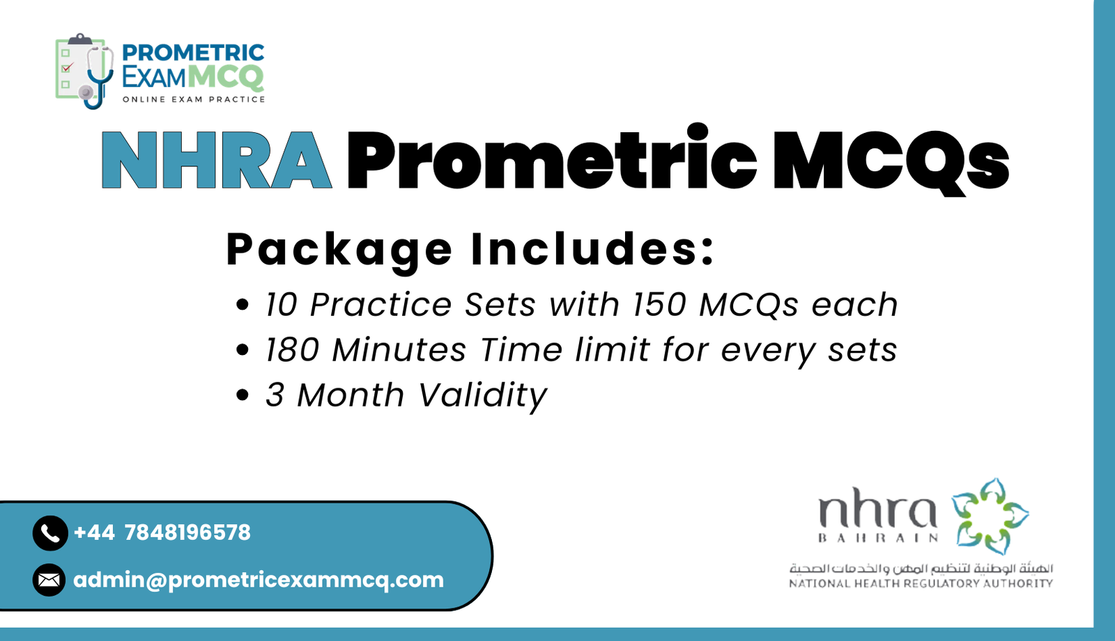 Board NHRA Prometric MCQs
