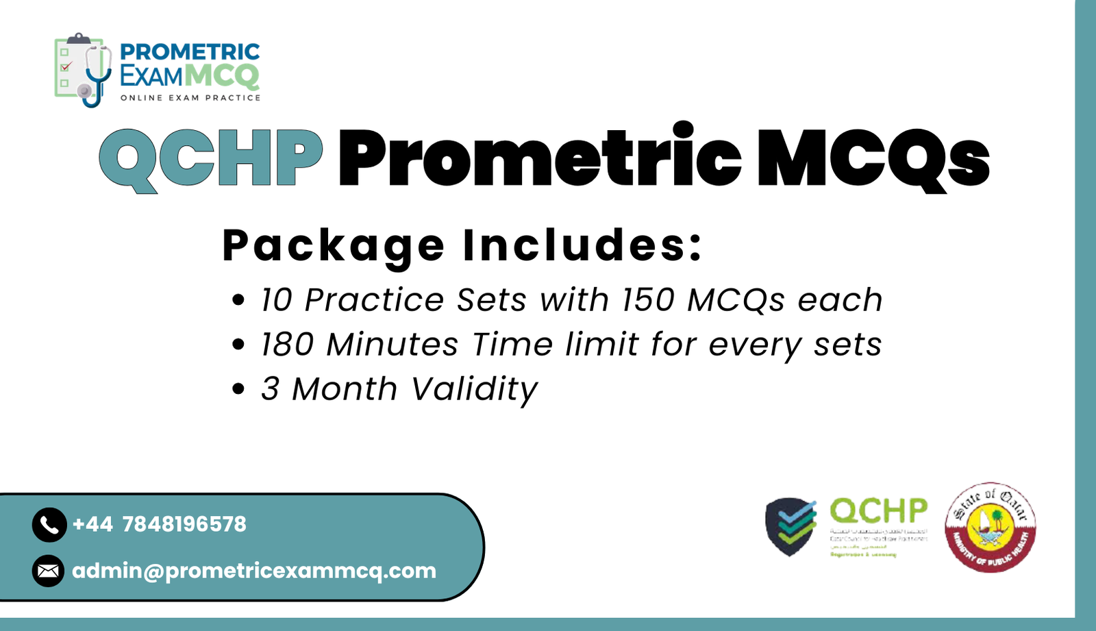 Board QCHP Prometric MCQs