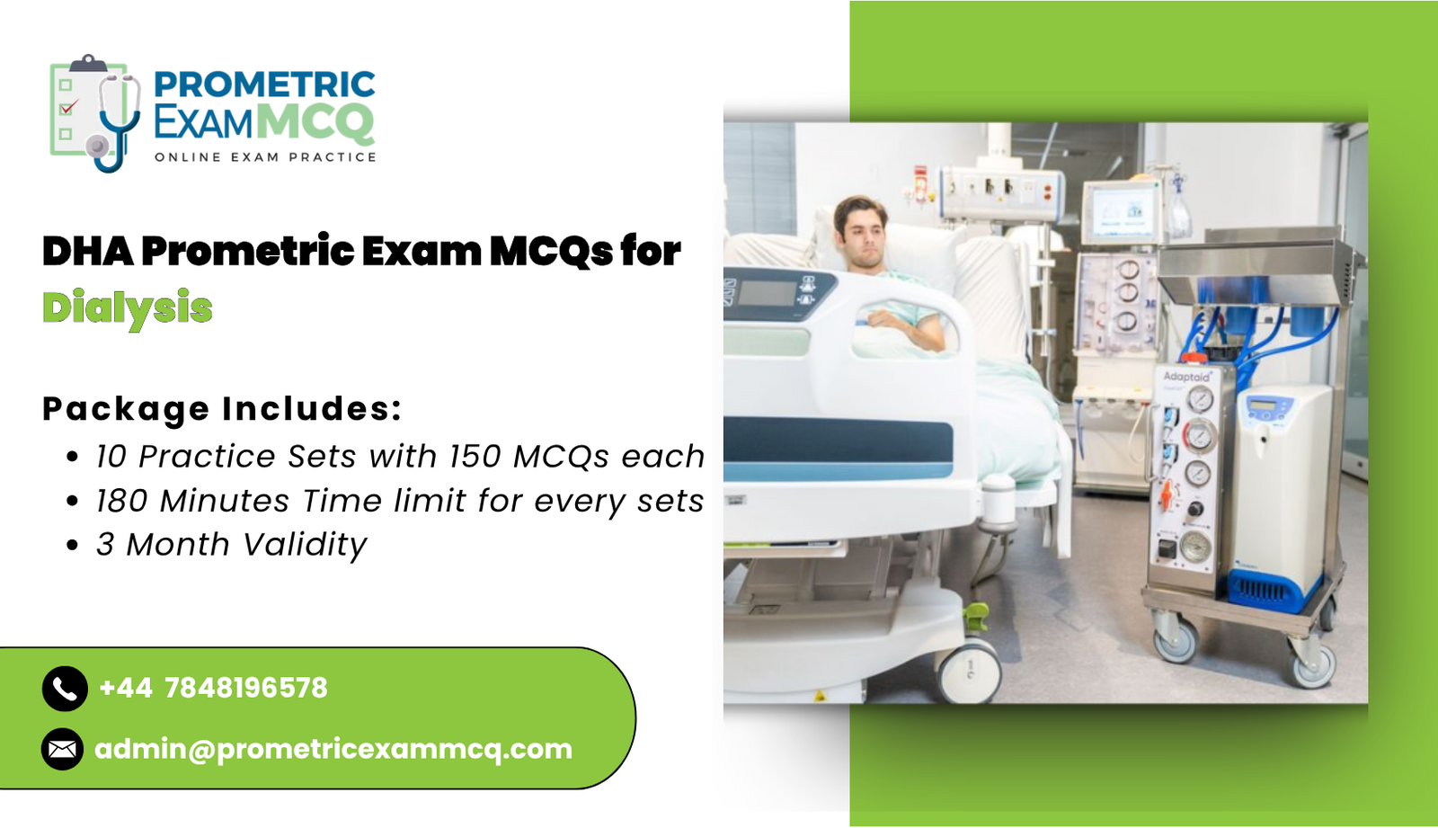 DHA Prometric Exam MCQs for Dialysis