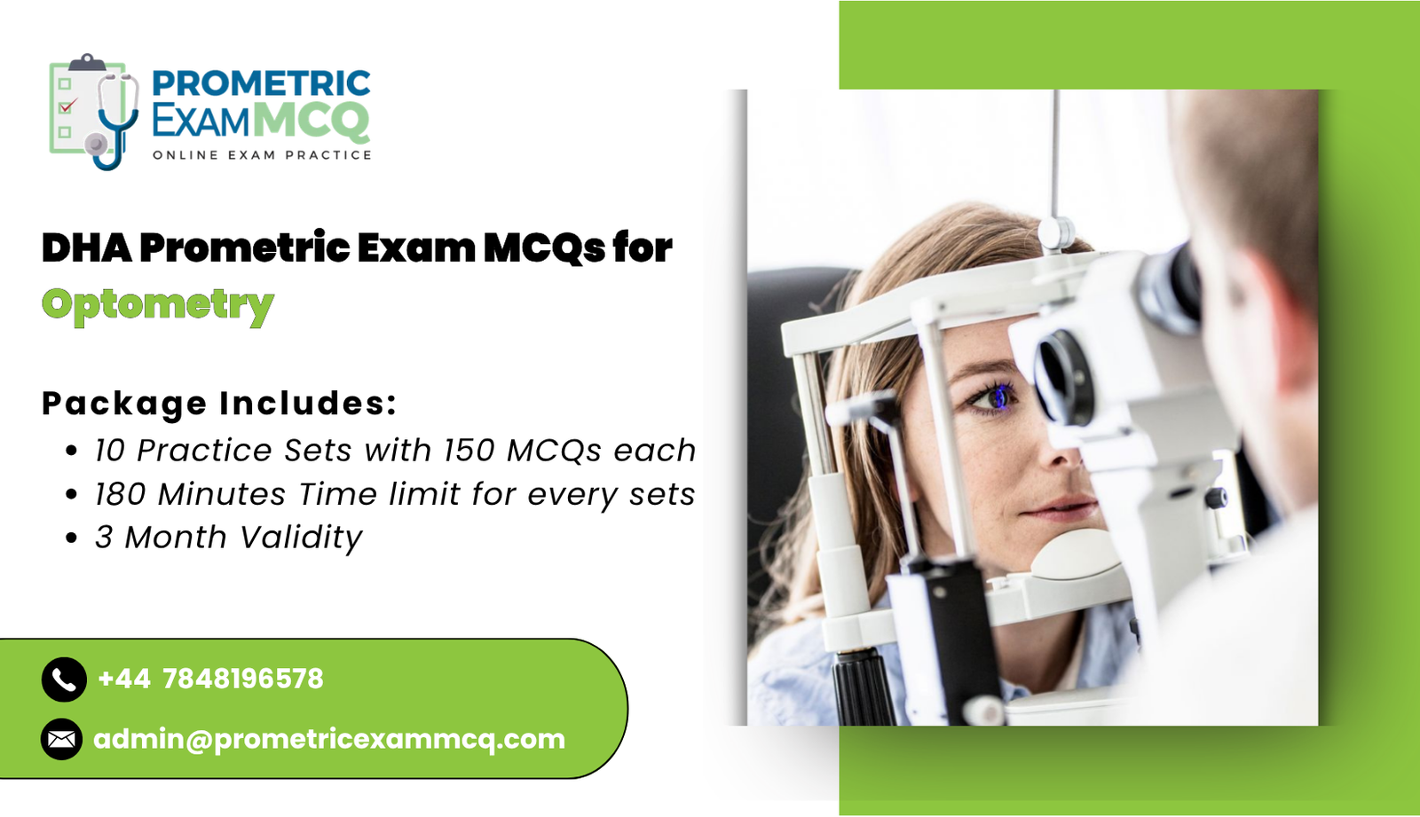DHA Prometric Exam MCQs for Optometry