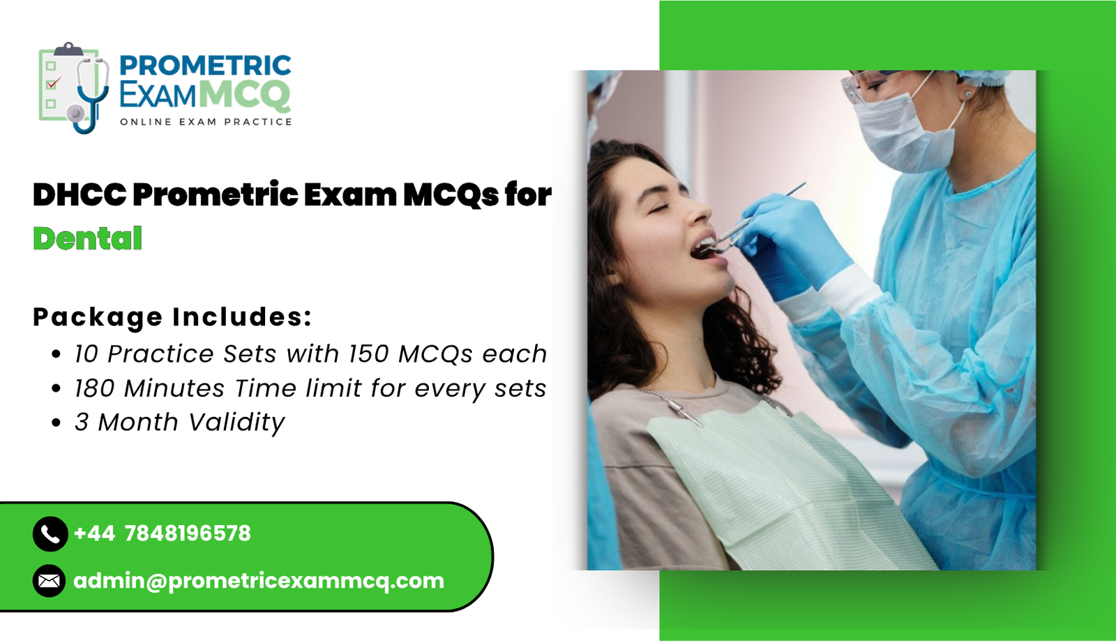 DHCC Prometric Exam MCQs for Dental