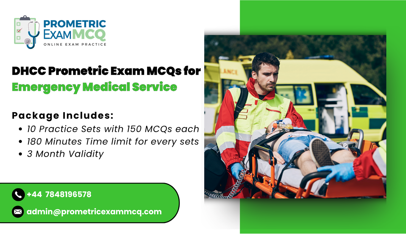 DHCC Prometric Exam MCQs for Emergency Medical Service