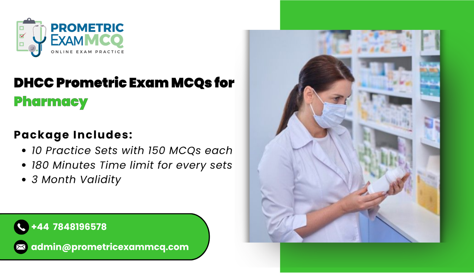 DHCC Prometric Exam MCQs for Pharmacy
