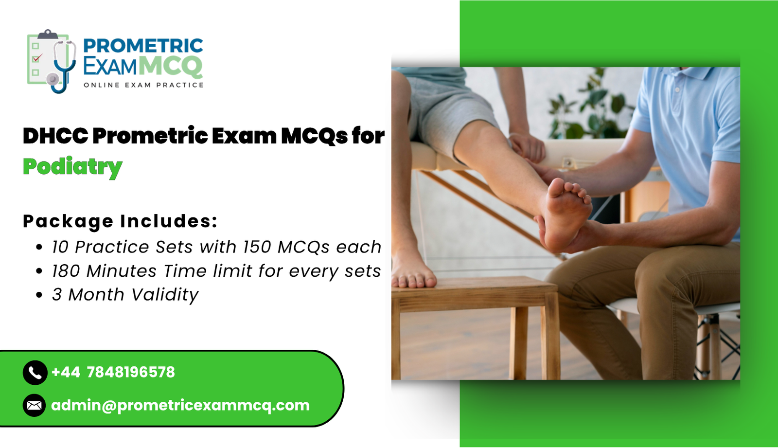 DHCC Prometric Exam MCQs for Podiatry