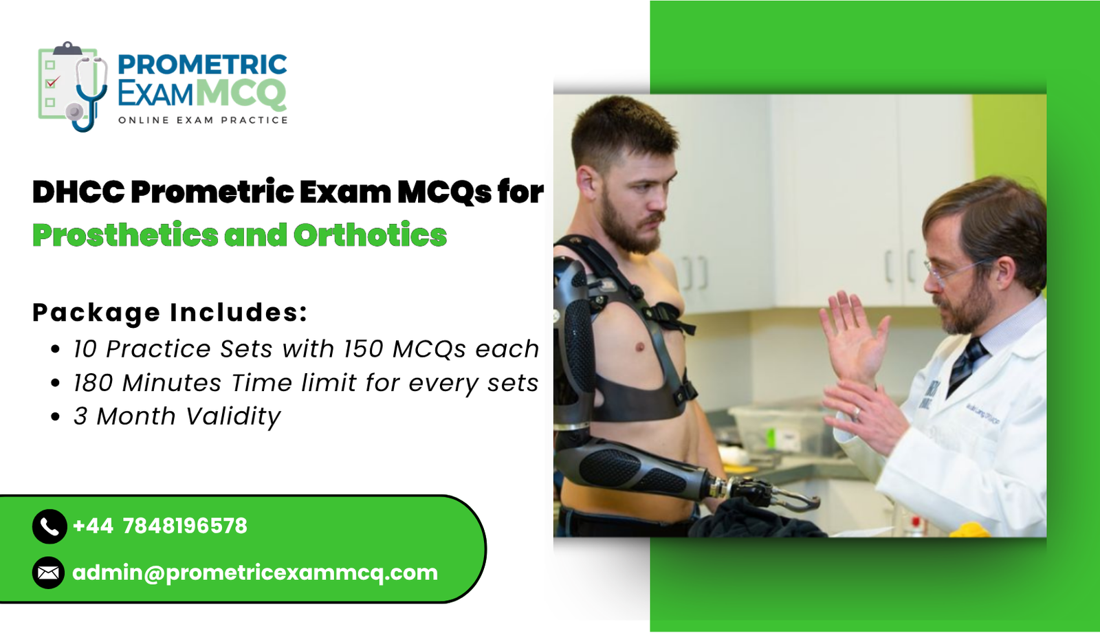 DHCC Prometric Exam MCQs for Prosthetics and Orthotics
