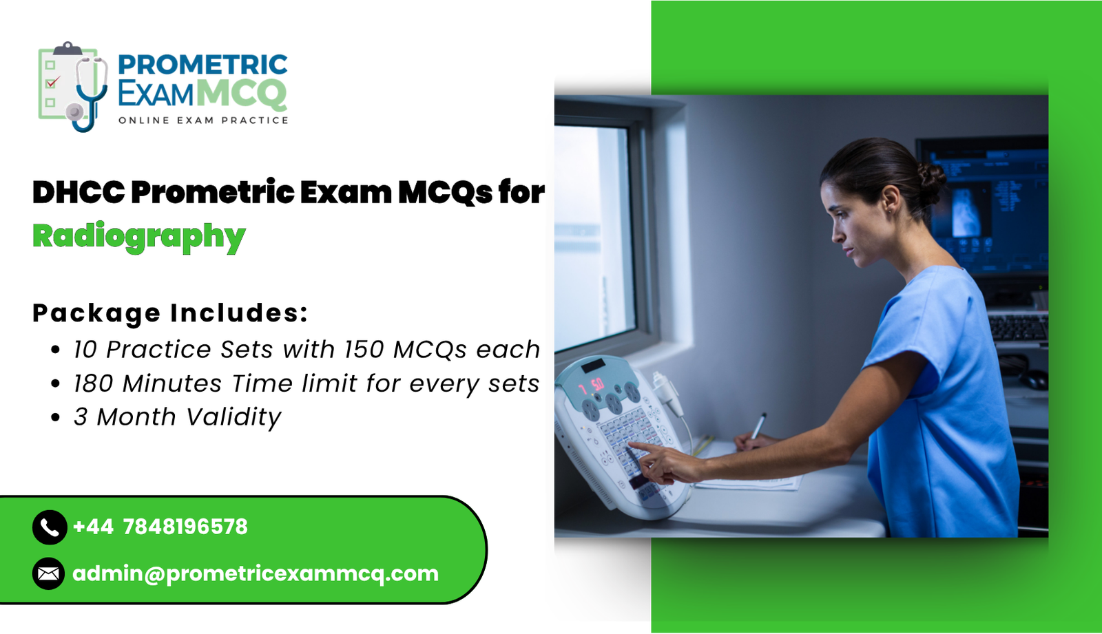 DHCC Prometric Exam MCQs for Radiography