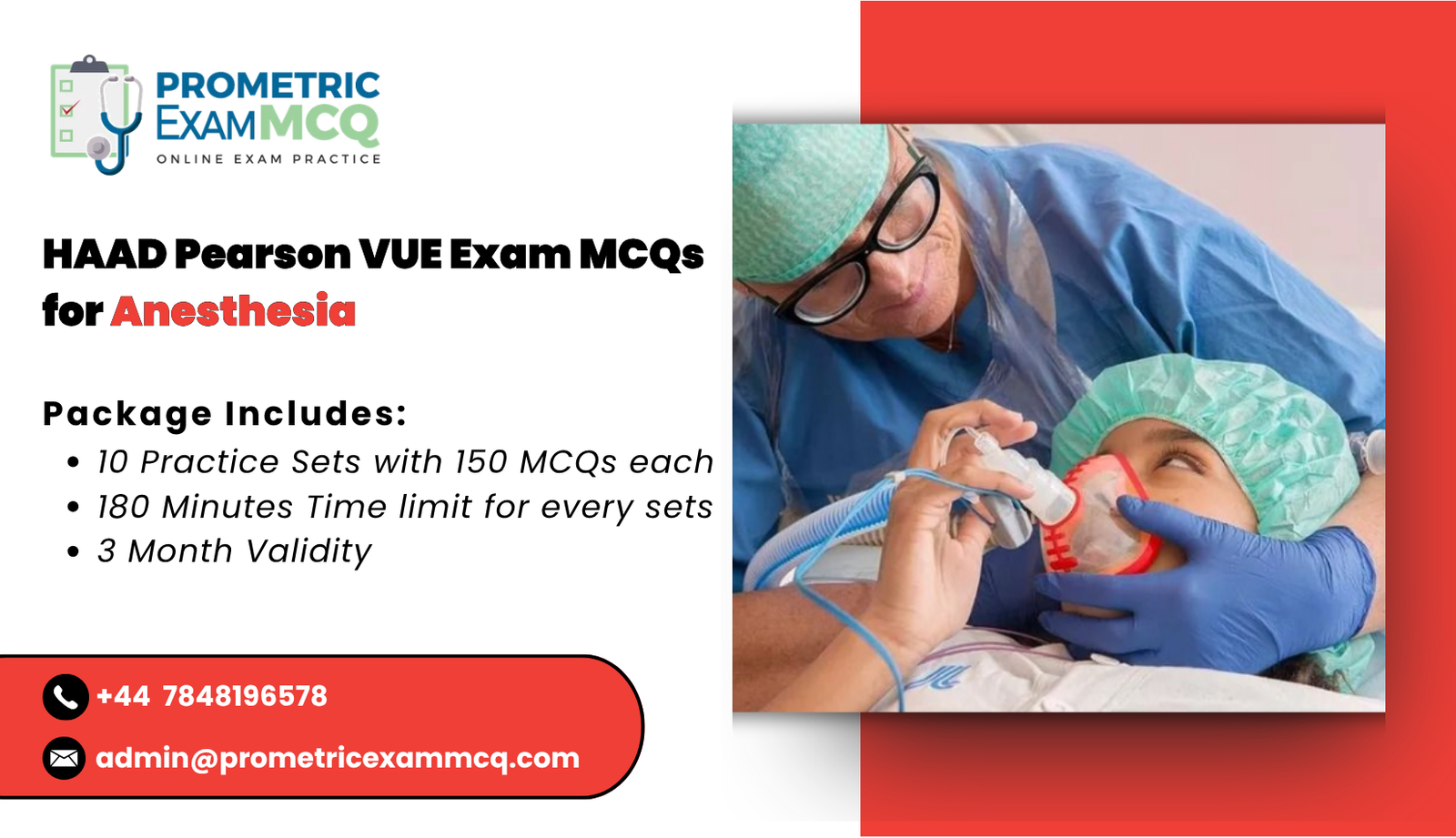 HAAD Pearson Vue Exam MCQs for Anesthesia