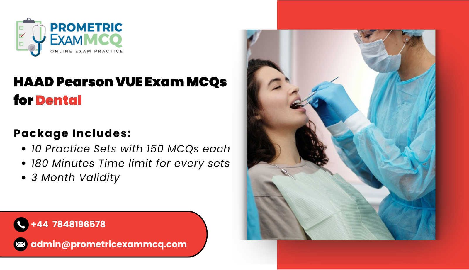 HAAD Pearson Vue Exam MCQs for Dental