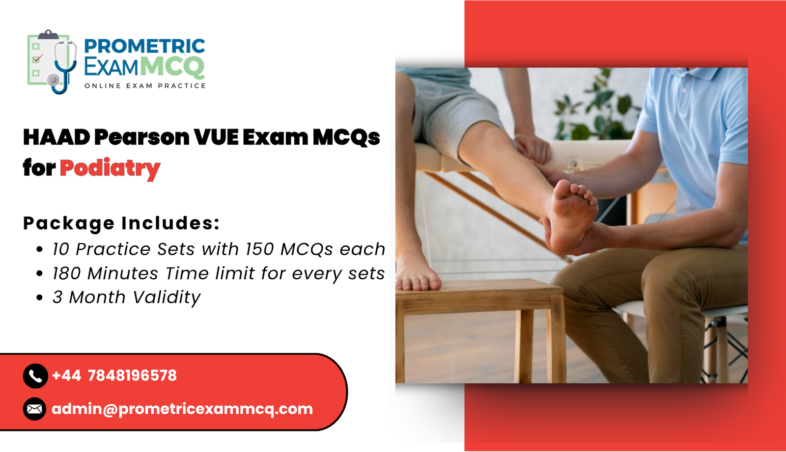 HAAD Pearson Vue Exam MCQs for Podiatry