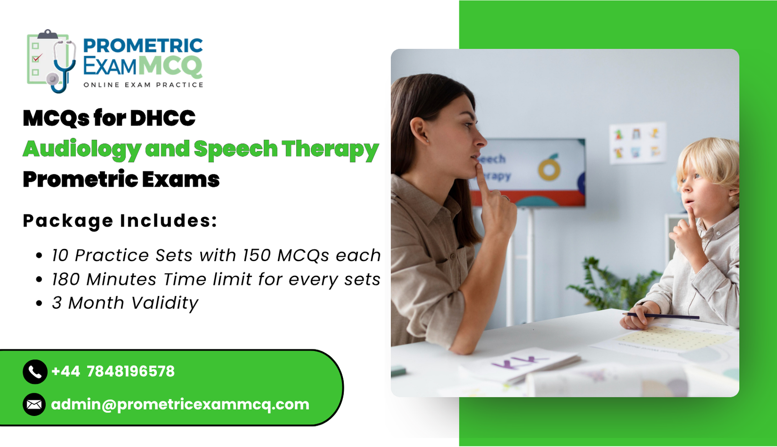 MCQs for DHCC Audiology and Speech Therapy Prometric Exams