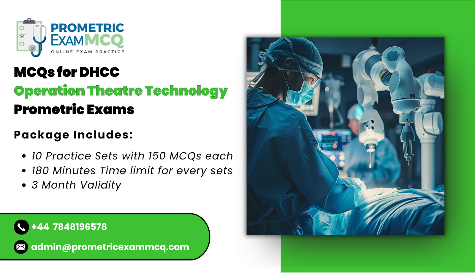 MCQs for DHCC Operation Theatre Technology Prometric Exams
