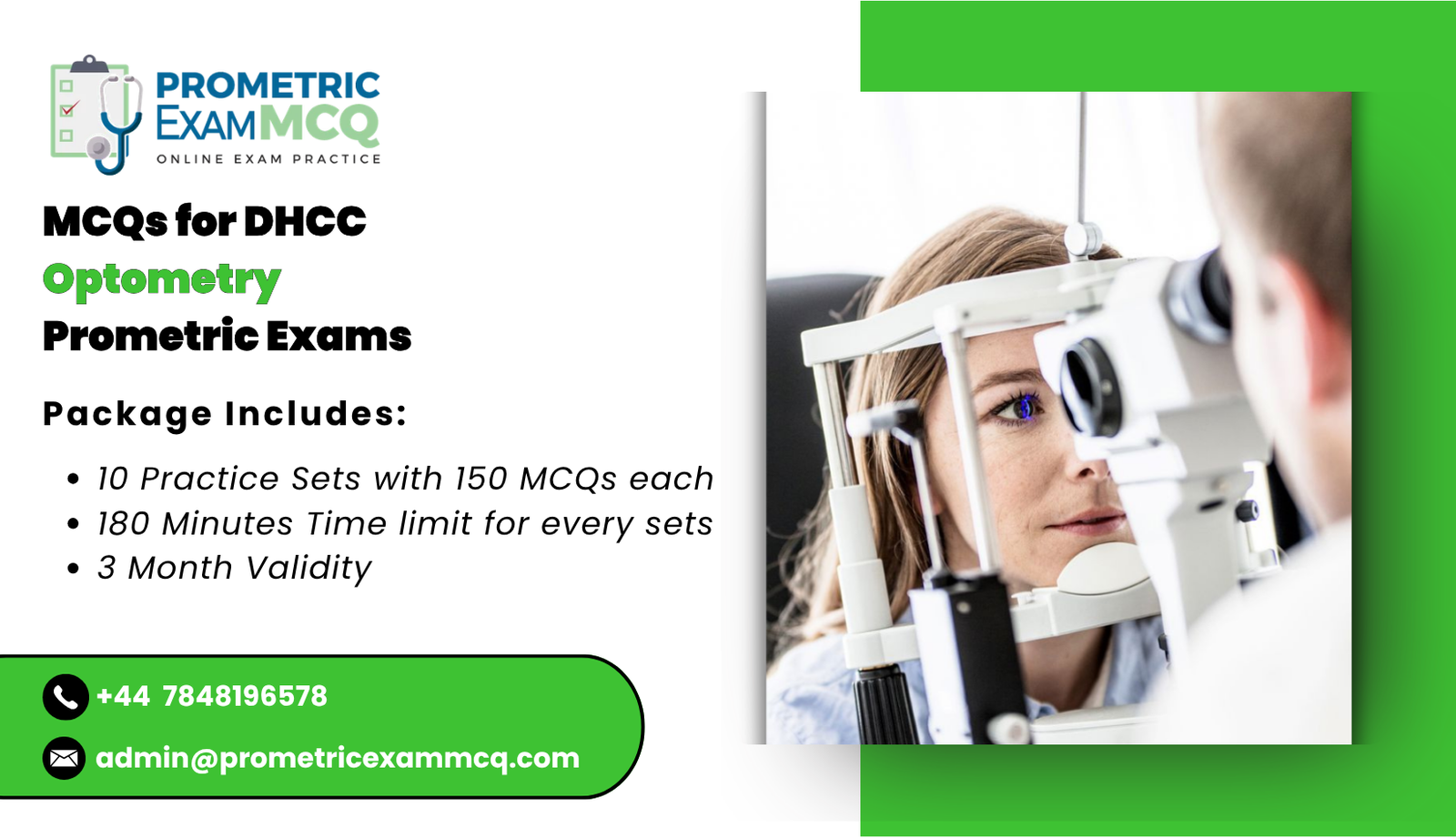 MCQs for DHCC Optometry Prometric Exams