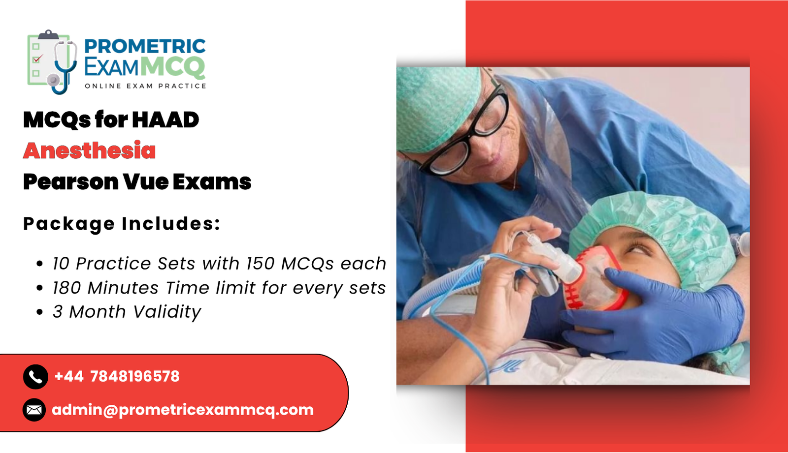 MCQs for HAAD Anesthesia Pearson Vue Exams