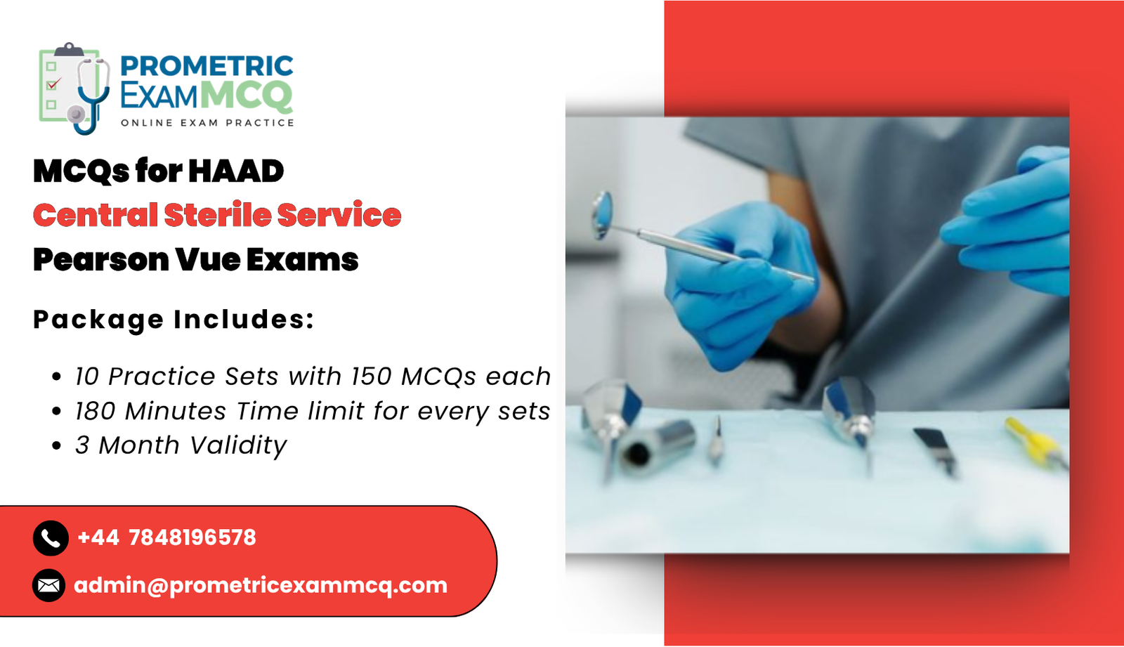 MCQs for HAAD Central Sterile Service Pearson Vue Exams