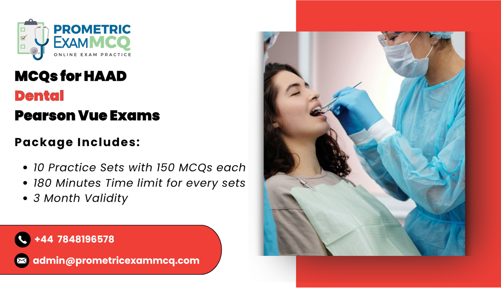 MCQs for HAAD Dental Pearson Vue Exams