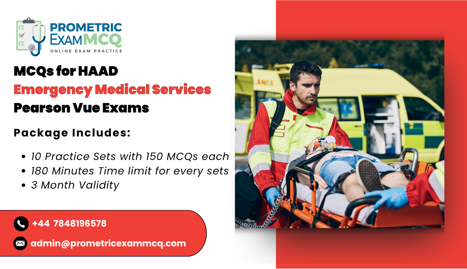 MCQs for HAAD Emergency Medical Services Pearson Vue Exams