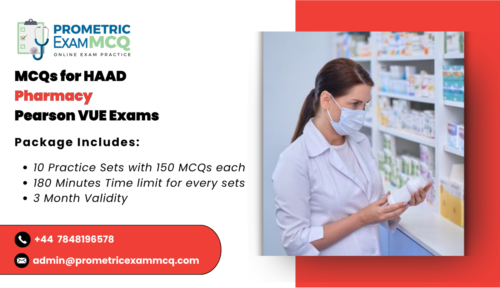 MCQs for HAAD Pharmacy Pearson Vue Exams