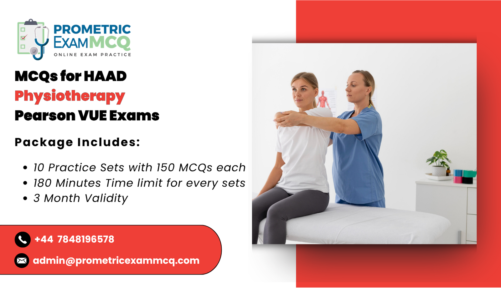 MCQs for HAAD Physiotherapy Pearson Vue Exams