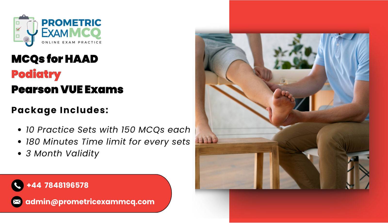 MCQs for HAAD Podiatry Pearson Vue Exams