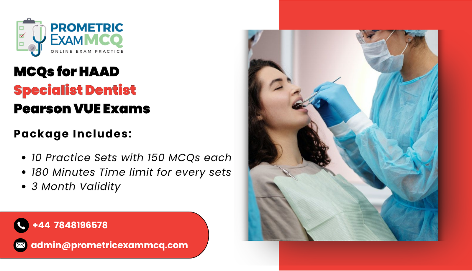 MCQs for HAAD Specialist Dentist Pearson Vue Exams