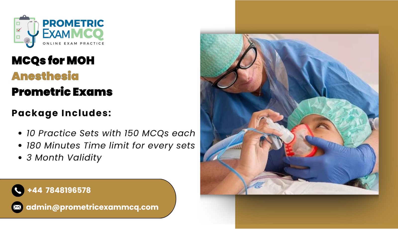 MCQs for MOH Anesthesia Prometric Exams
