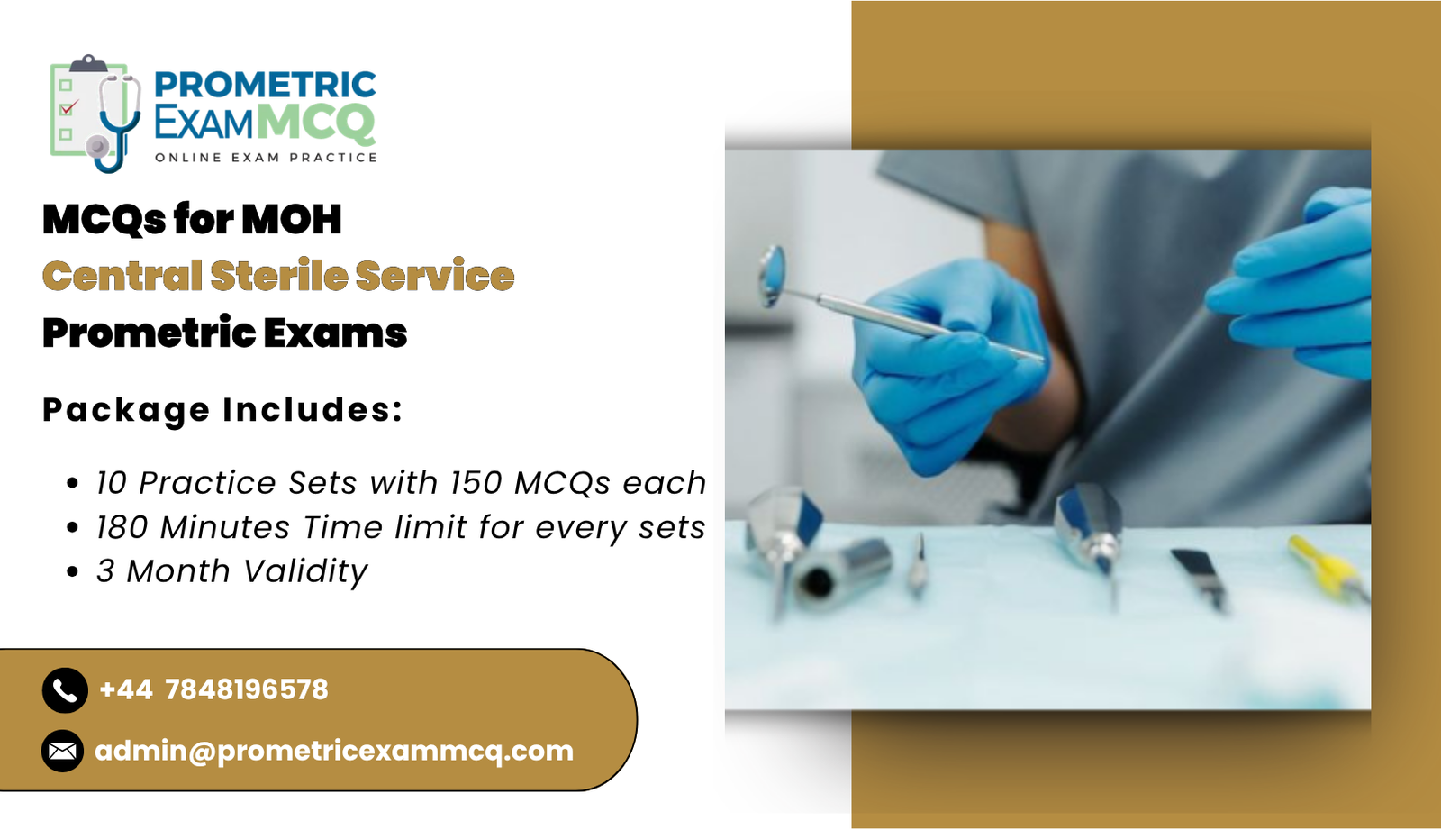 MCQs for MOH Central Sterile Service Prometric Exams
