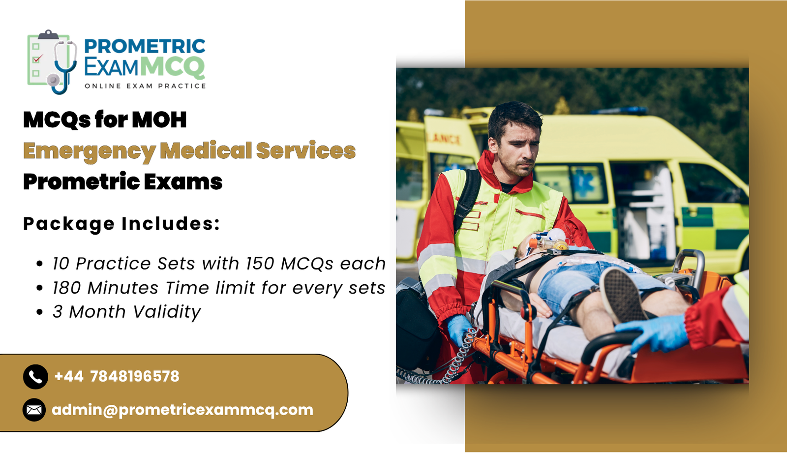 MCQs for MOH Emergency Medical Services Prometric Exams