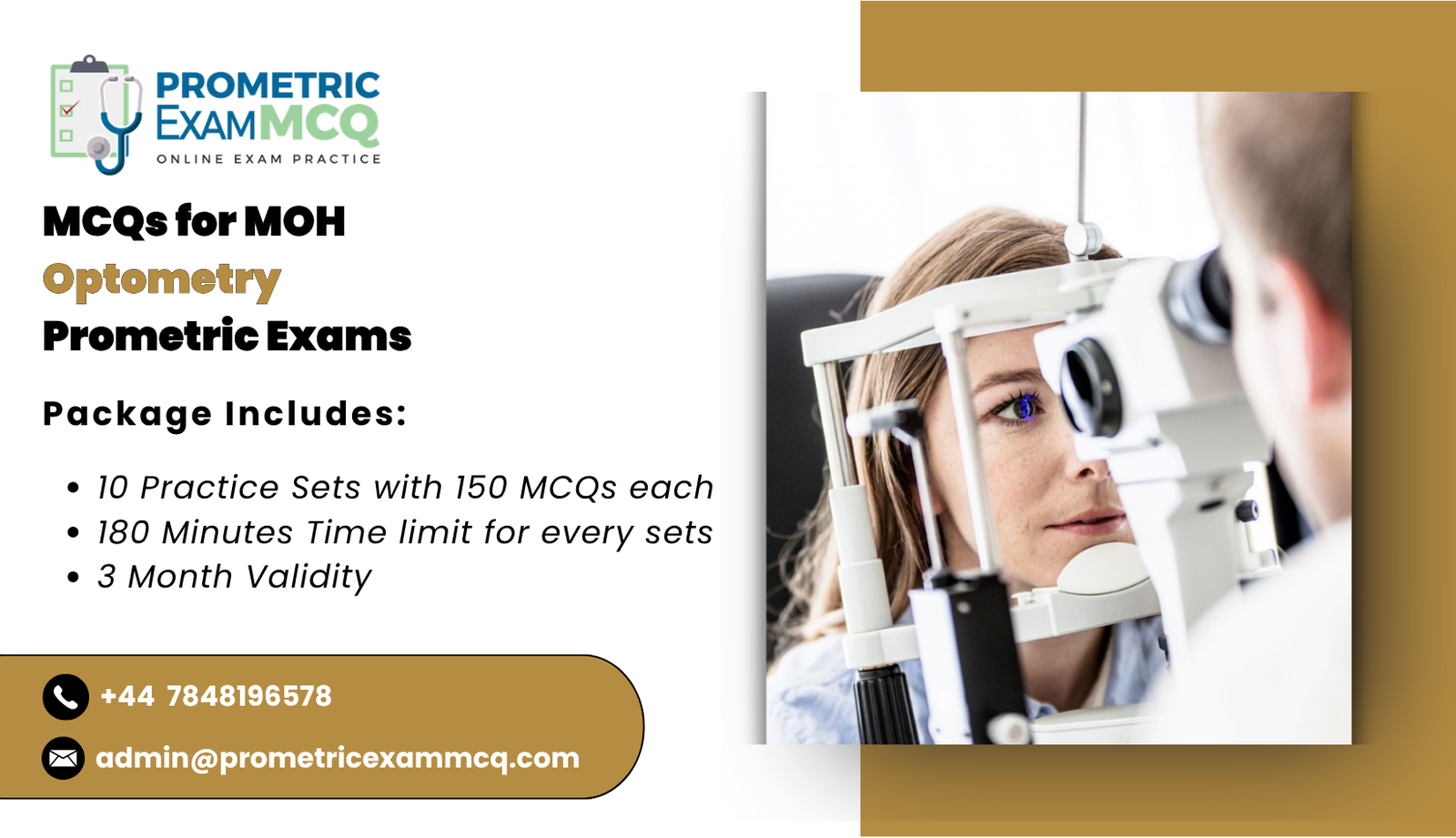 MCQs for MOH Optometry Prometric Exams