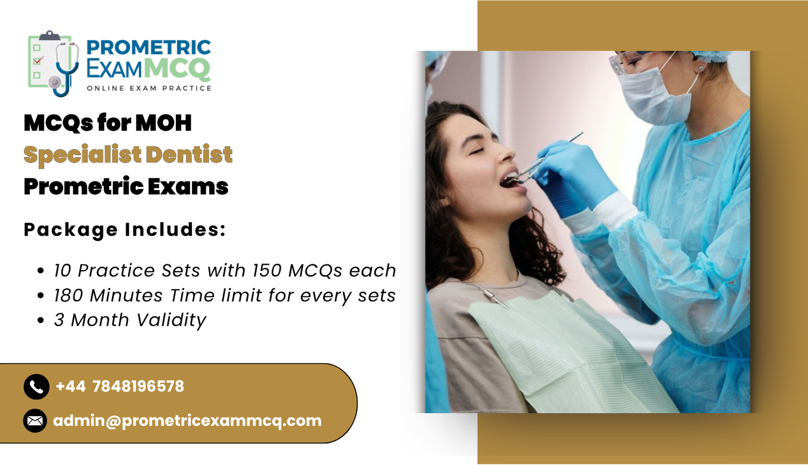 MCQs for MOH Specialist Dentist Prometric Exams