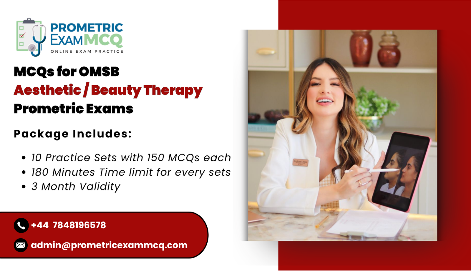 MCQs for OMSB Aesthetic _ Beauty Therapy Prometric Exams