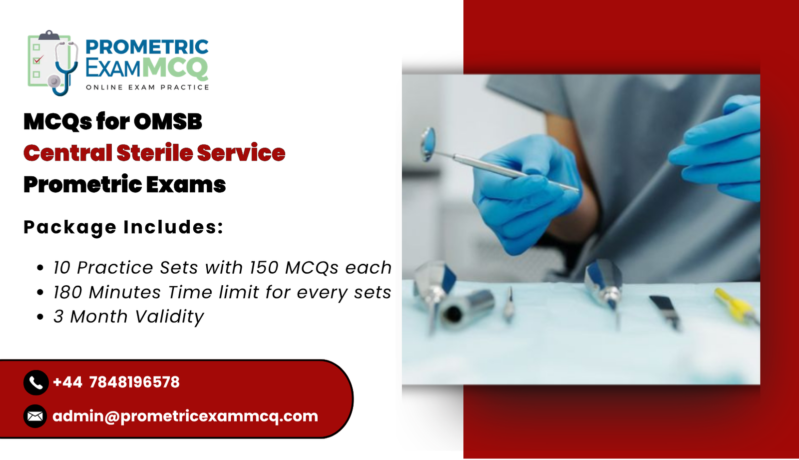 MCQs for OMSB Central Sterile Service Prometric Exams