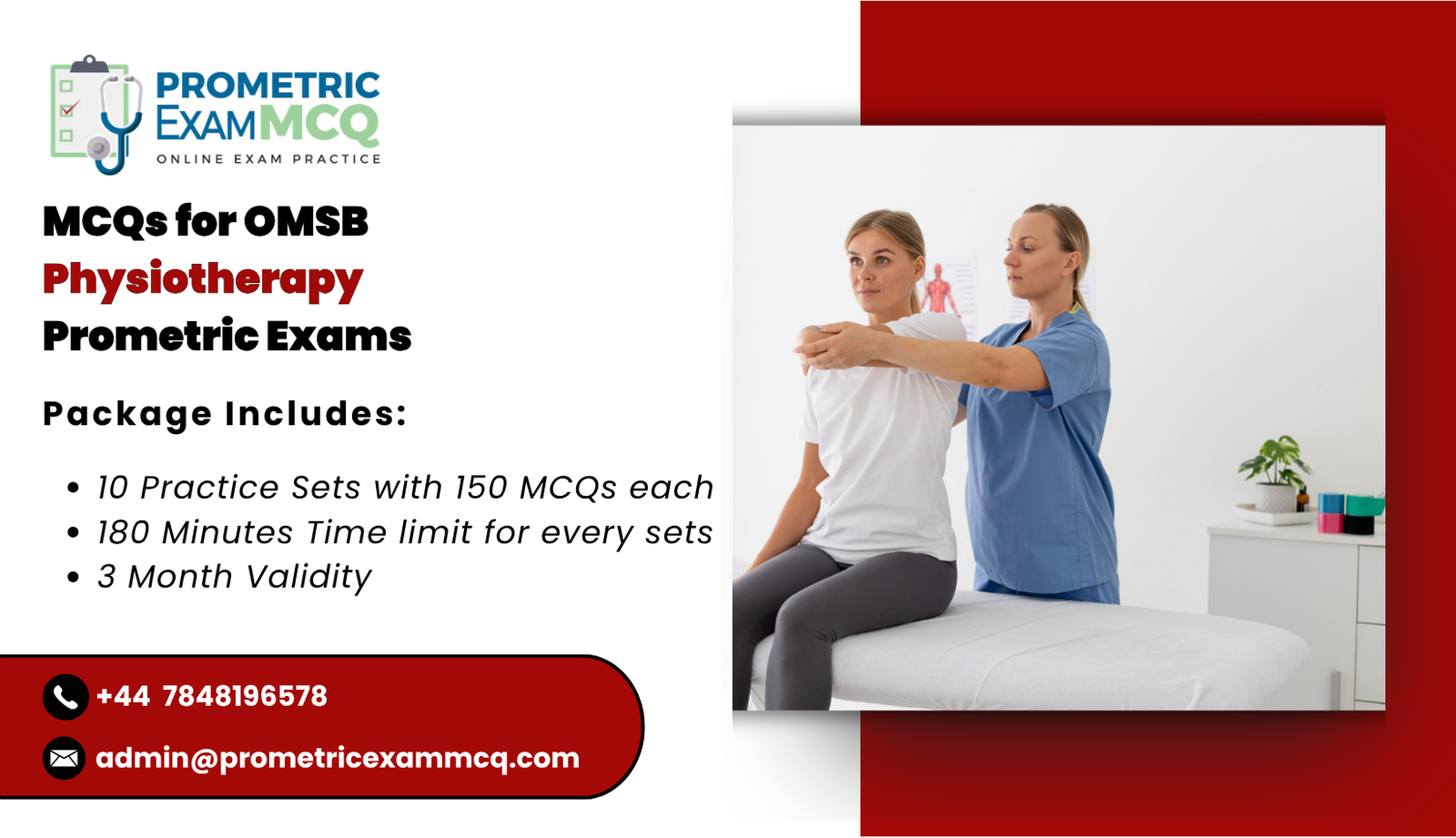 MCQs for OMSB Physiotherapy Prometric Exams