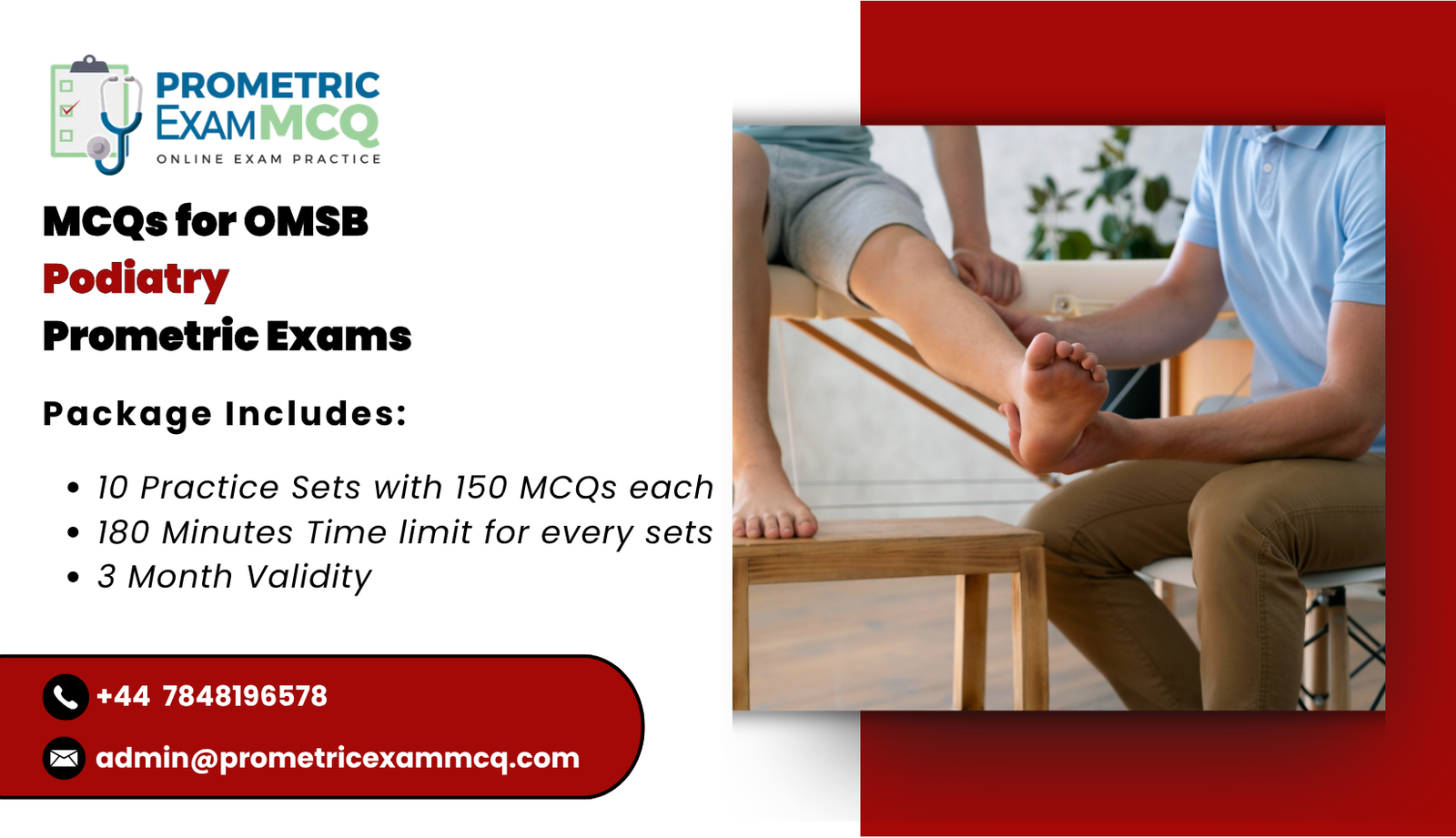 MCQs for OMSB Podiatry Prometric Exams