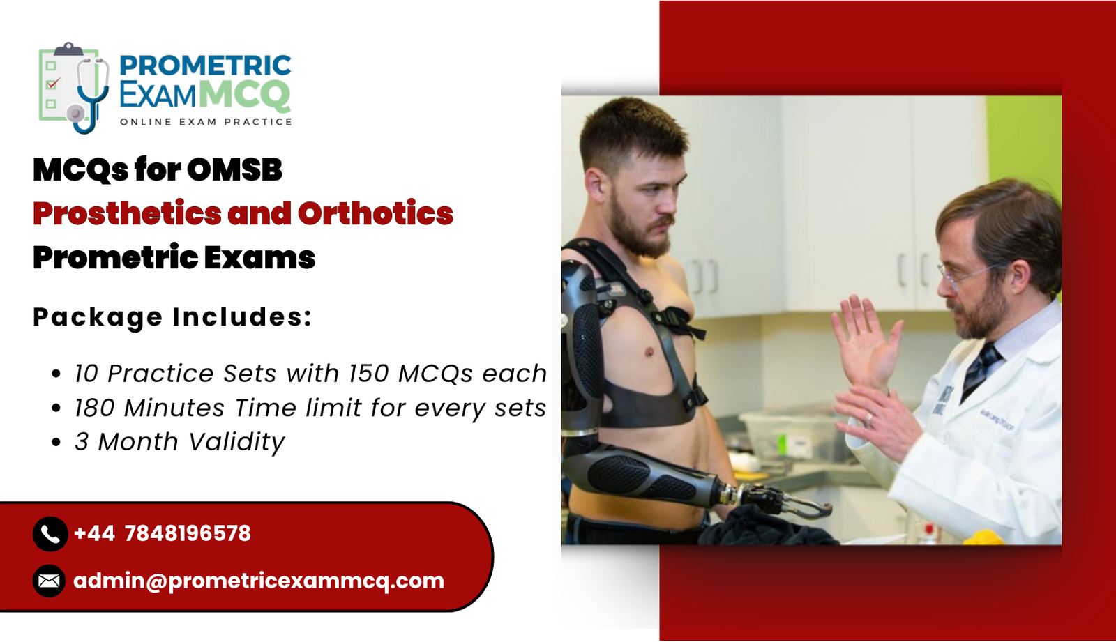 MCQs for OMSB Prosthetics and Orthotics Prometric Exams
