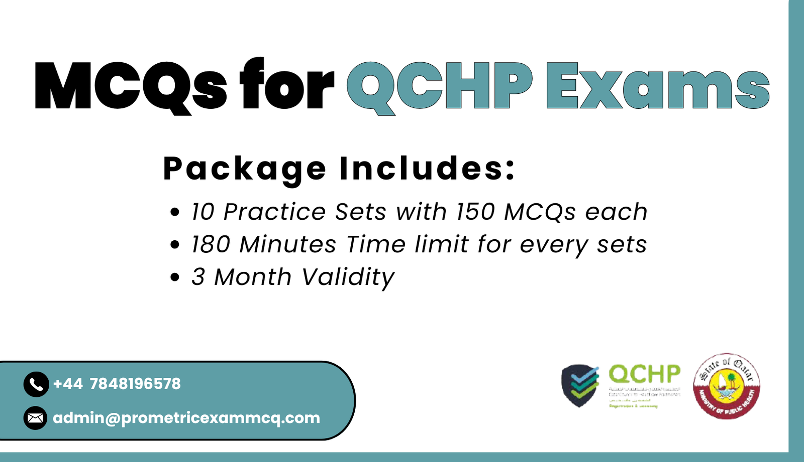 MCQs for QCHP Exams