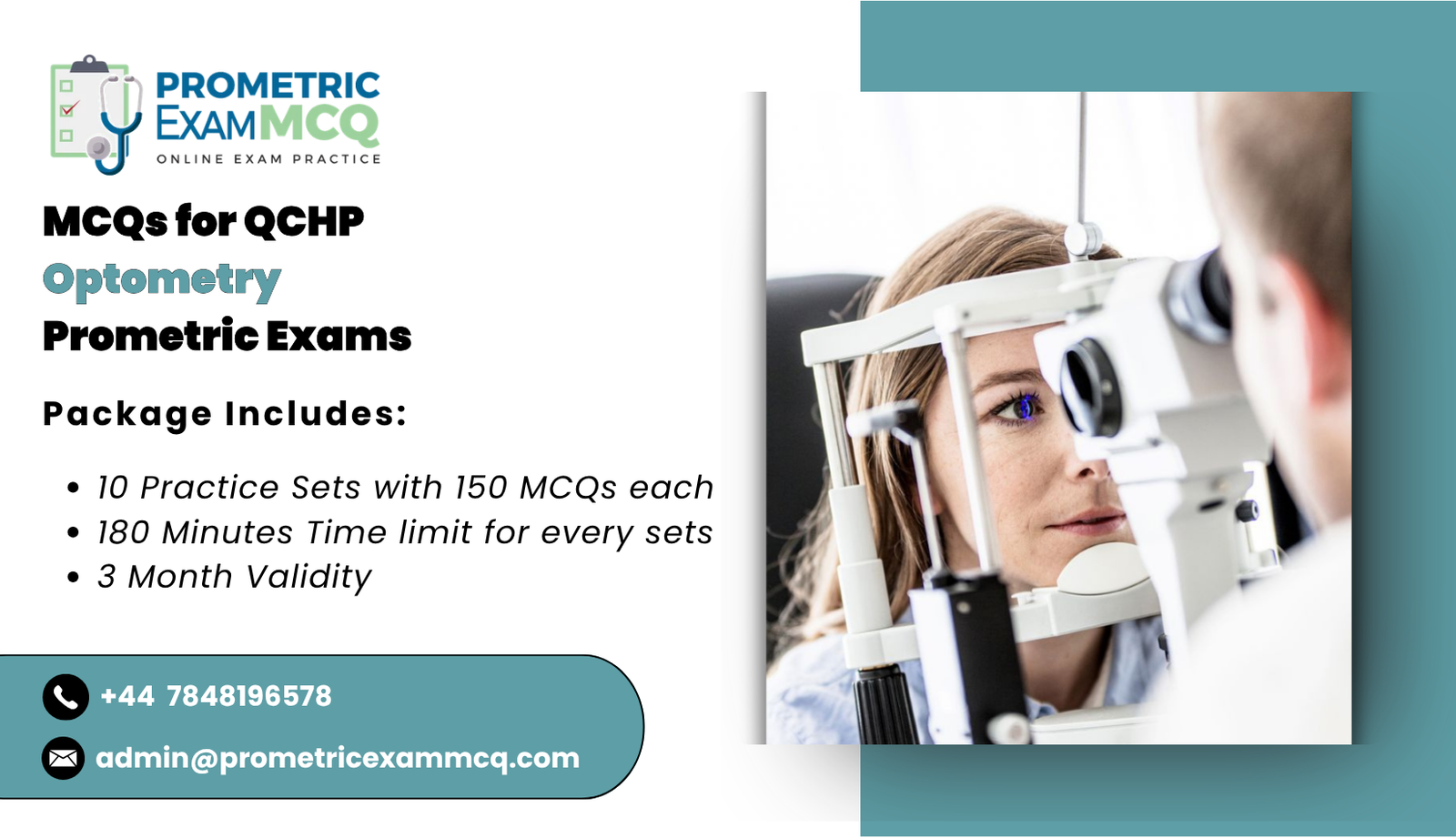 MCQs for QCHP Optometry Prometric Exams