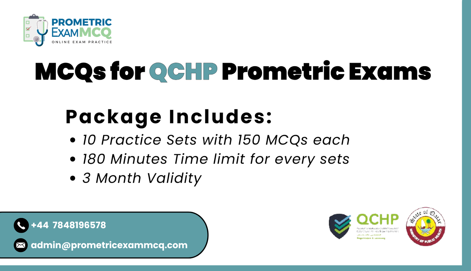 MCQs for QCHP Prometric Exams