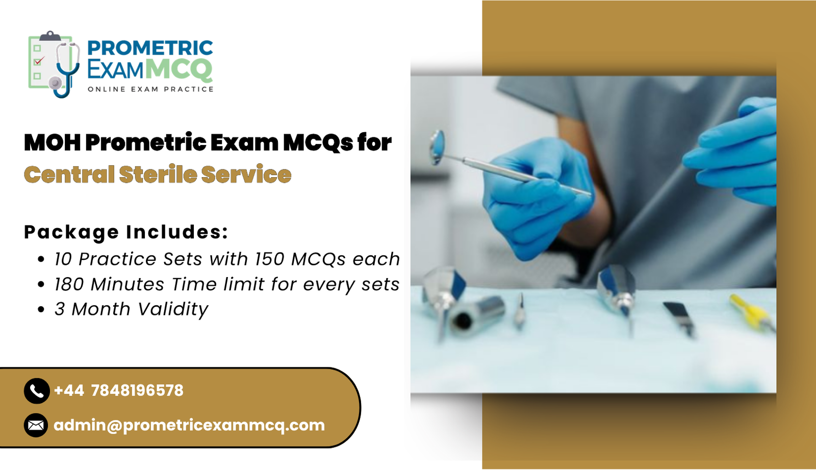 MOH Prometric Exam MCQs for Central Sterile Service