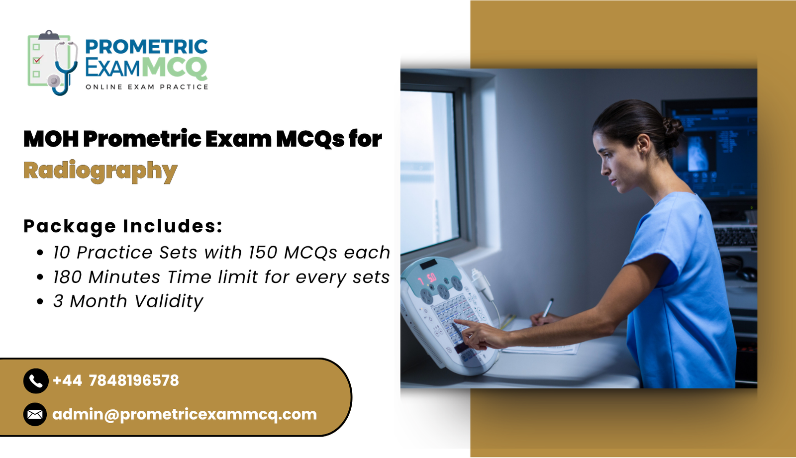 MOH Prometric Exam MCQs for Radiography